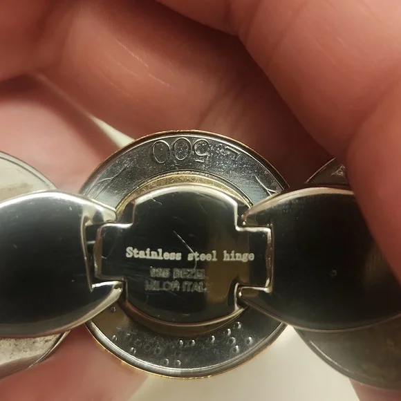 Bracelet Stainless Steel Hinge 925 Bezel Milor Italy - Picture 4 of 7